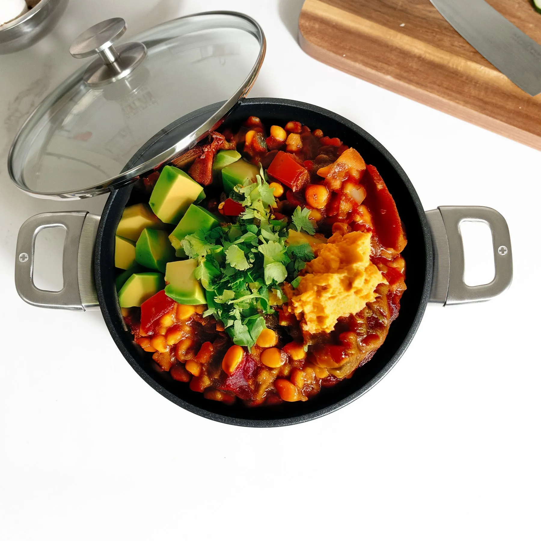 CXD PFAS Free Nonstick Stock Pot with Glass Lid