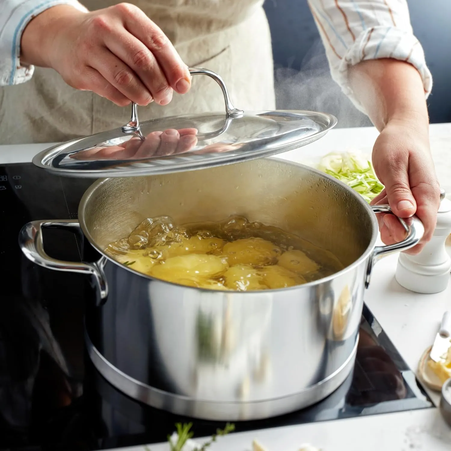 Demeyere Atlantis - 5.5 Qt. Stainless Steel Casserole/Saucepot w/Lid