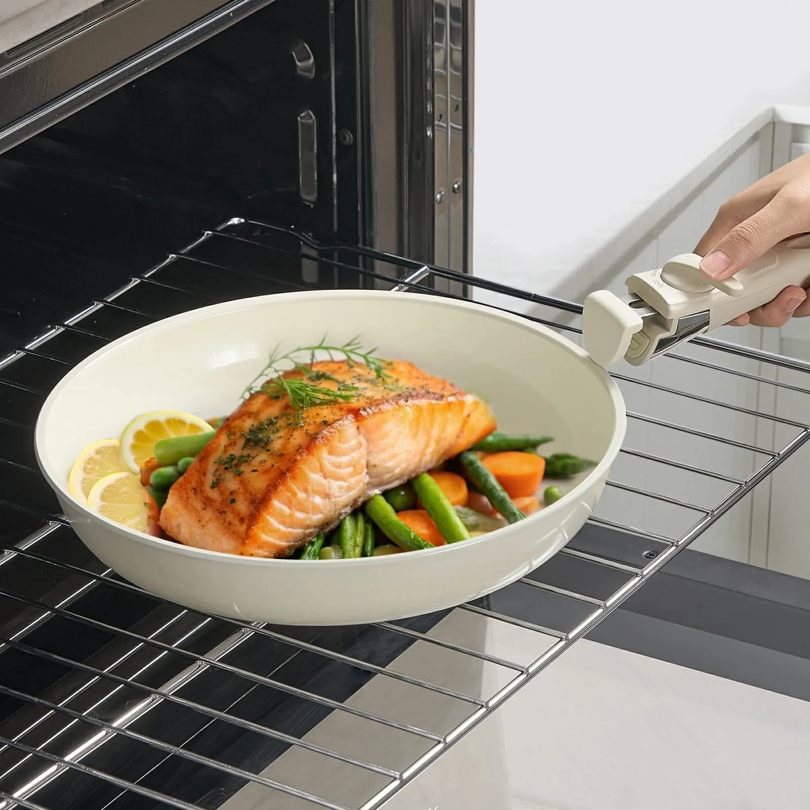 Detachable Handle Ceramic Nonstick 19-Piece Cookware Set