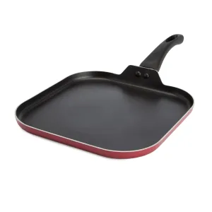 Easy Clean Non-Stick Griddle Pan, 10 Inch, Red - Ecolution