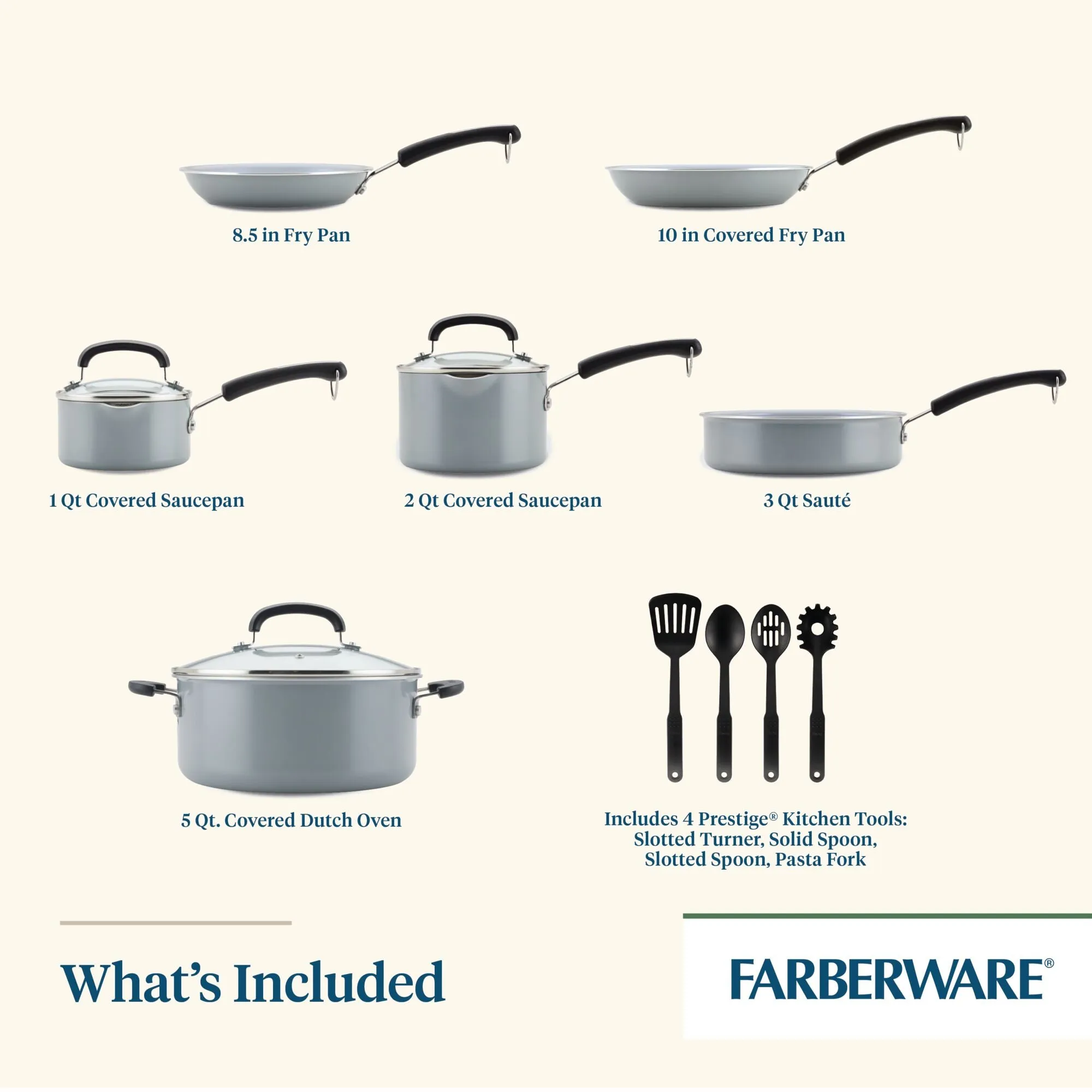 Eco Advantage 13-Piece Ceramic Nonstick Cookware Set