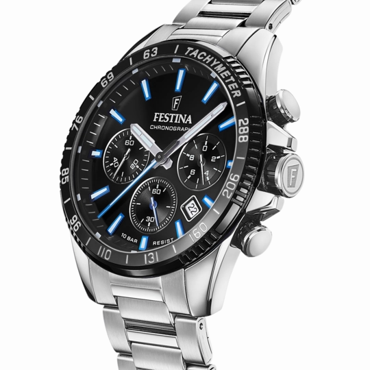 Festina Timeless Chronograph Stainless Steel Chronograph Mens Watch I Model F20560/5 Quartz Movement