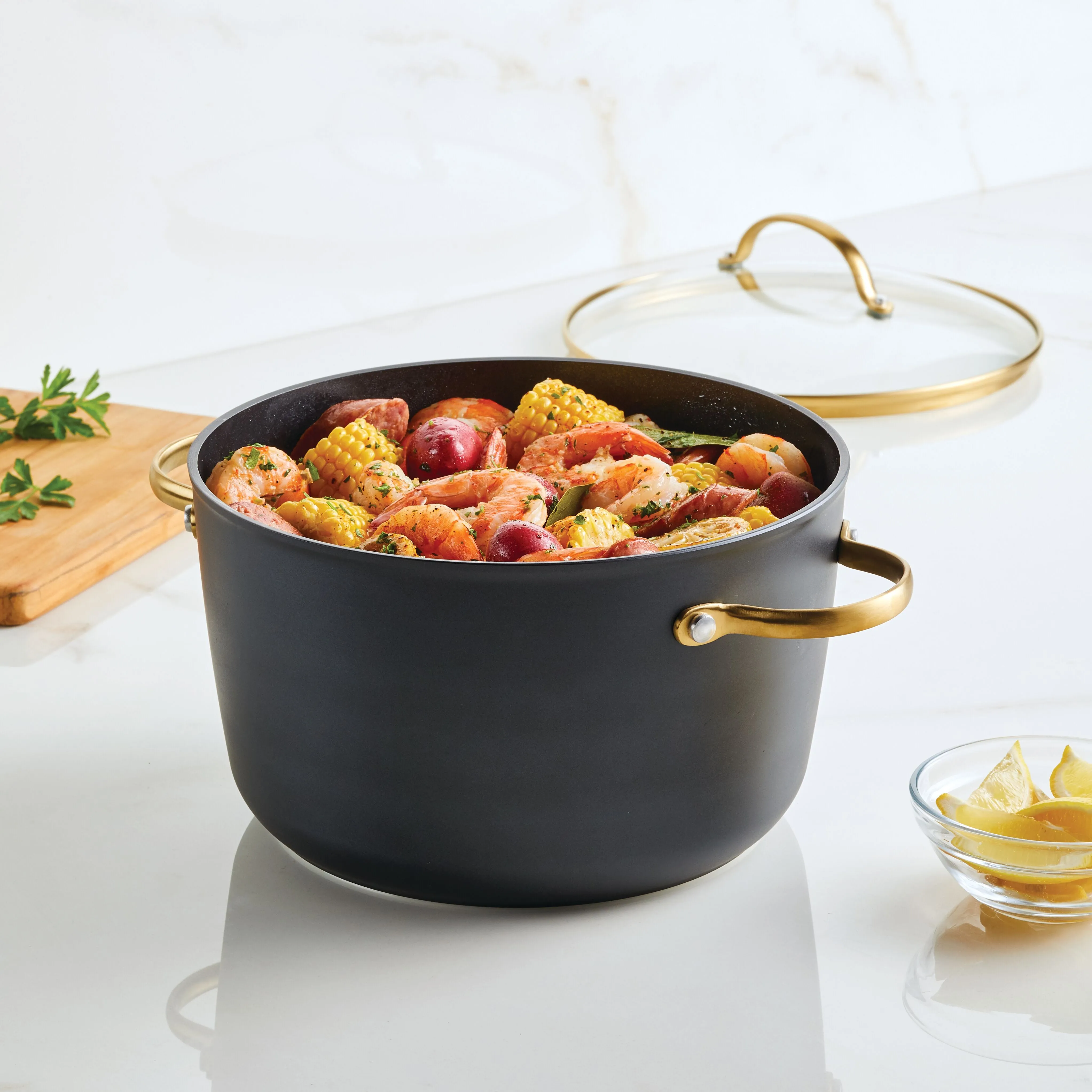 Forged Induction Ceramic 6-Quart Stockpot With Lid