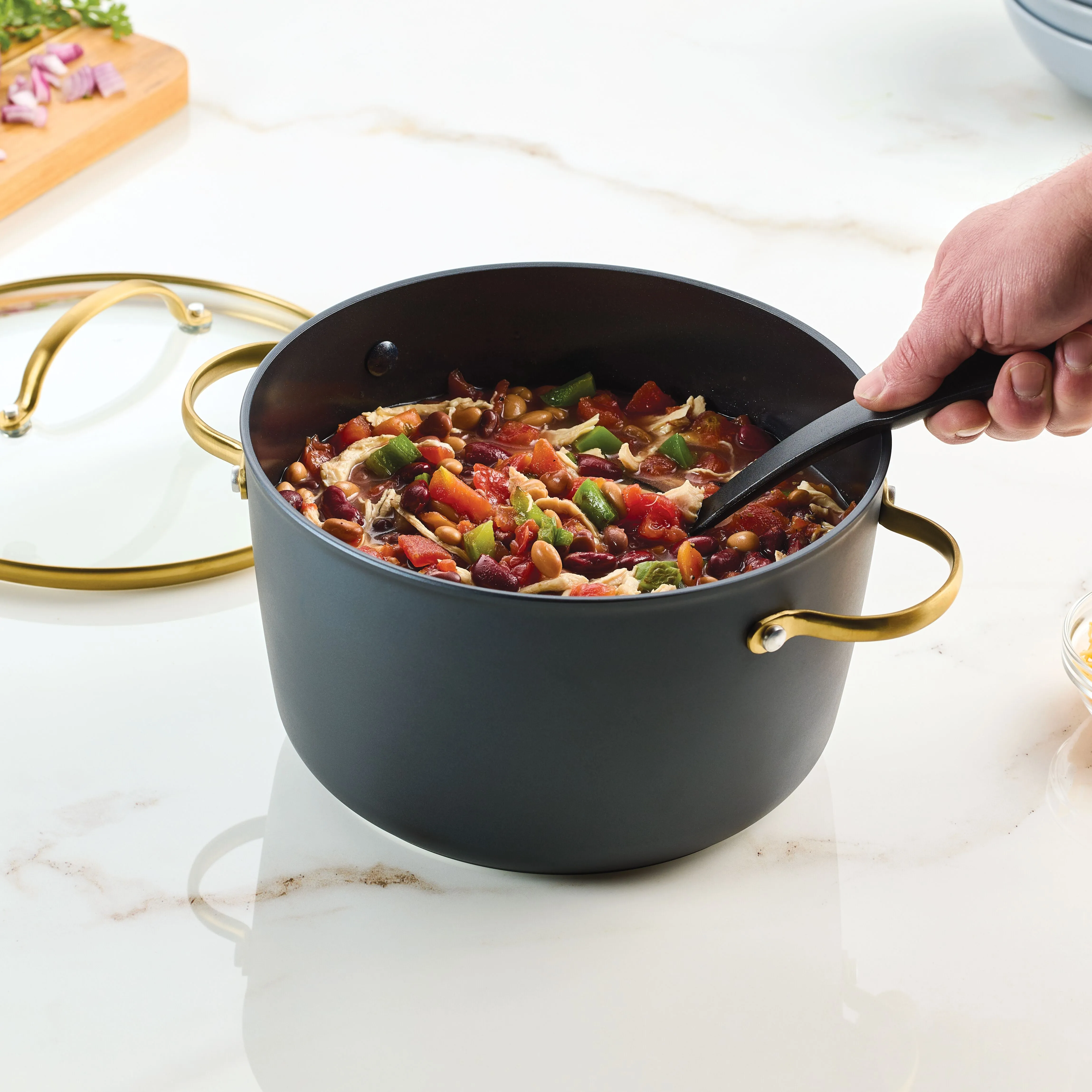 Forged Induction Ceramic 6-Quart Stockpot With Lid