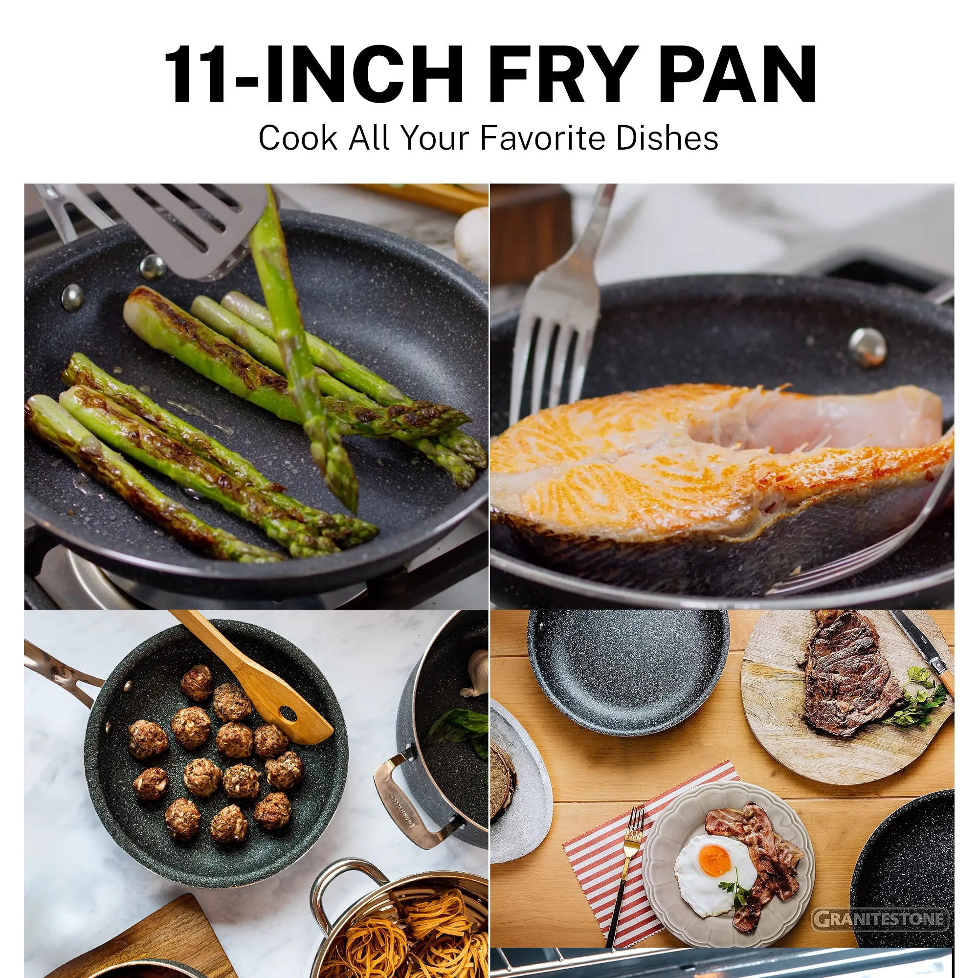 Granitestone 11" Round Fry Pan - Non-Stick Granite Coating