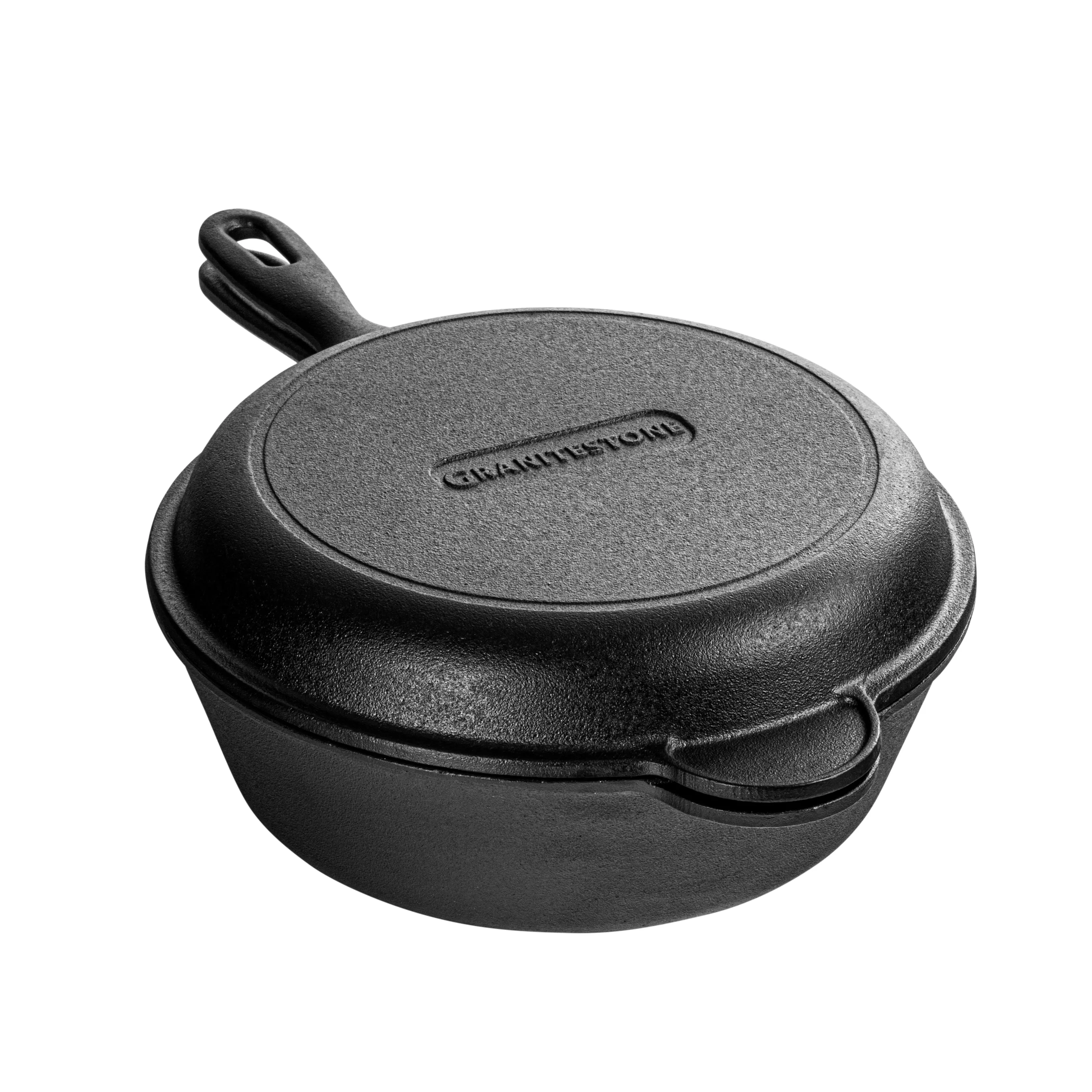 Granitestone 2-in-1 Heavy Duty Cast Iron Dutch Oven