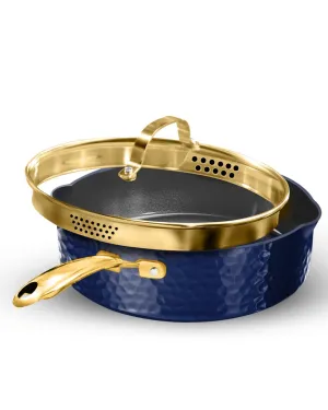 Granitestone Charleston Collection - Hammered Cookware - Pans, Available in Navy, Black, and White