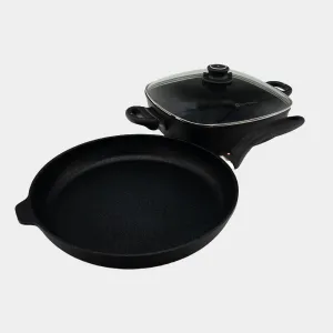 HD Nonstick 3-Piece Set - Fry Pan & Square Casserole