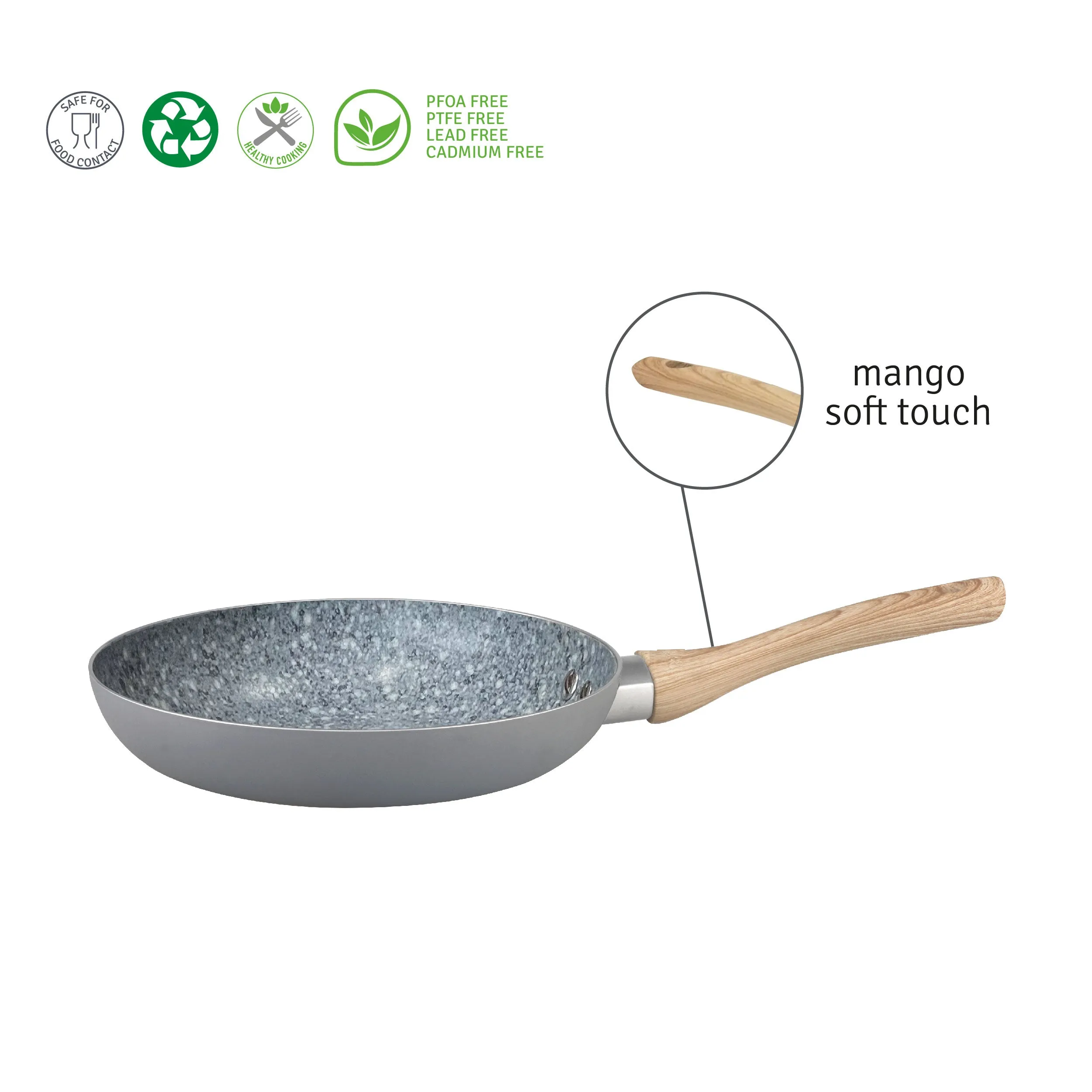HUDSON Nonstick Grey Frying Pan 9Qt Cookware, Pots and Pans, Dishwasher Safe,Granite