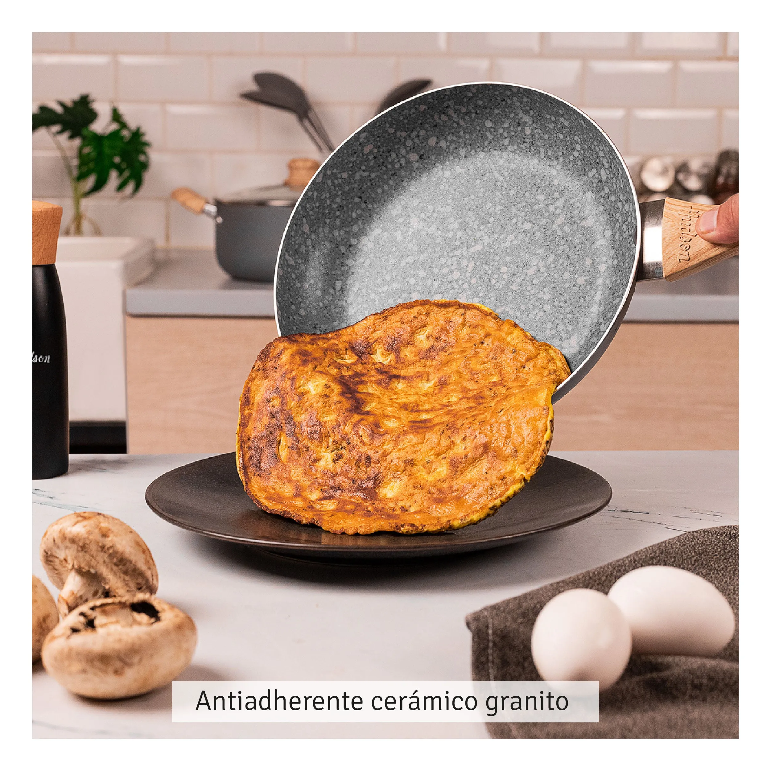 HUDSON Nonstick Grey Frying Pan 9Qt Cookware, Pots and Pans, Dishwasher Safe,Granite