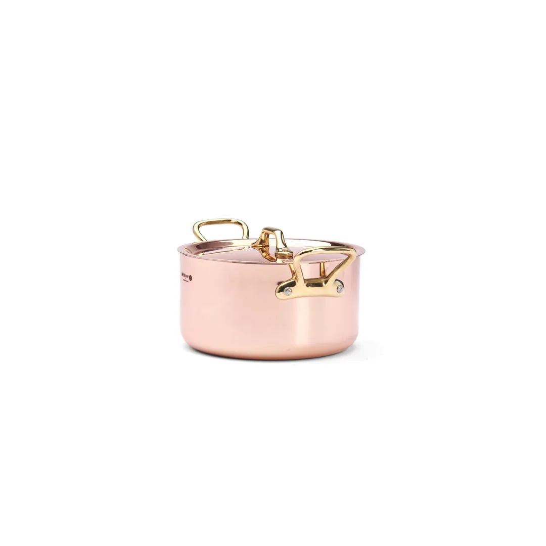 INOCUIVRE SERVICE Copper Stew Pan with Lid and Brass Handles