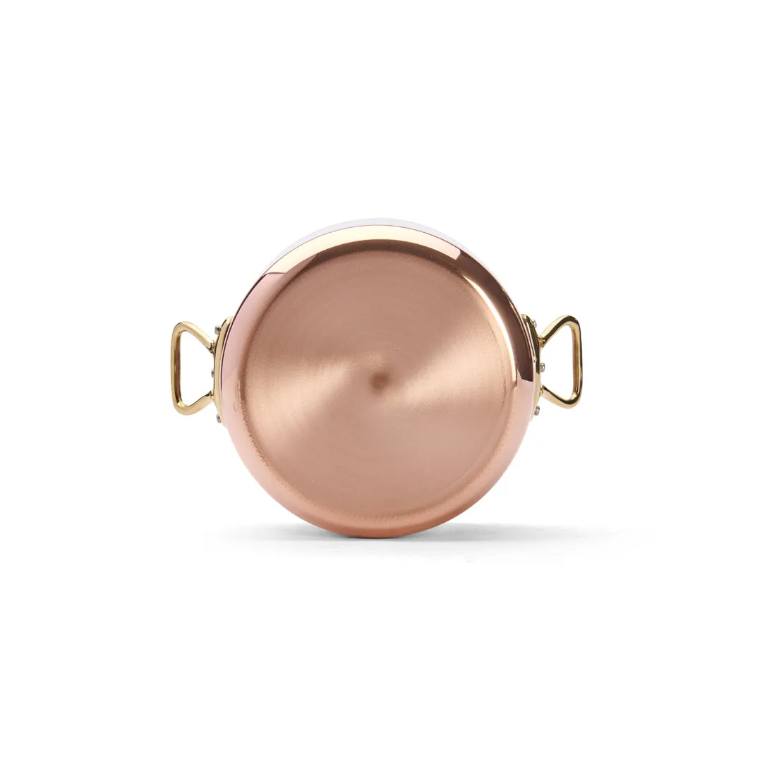 INOCUIVRE SERVICE Copper Stew Pan with Lid and Brass Handles