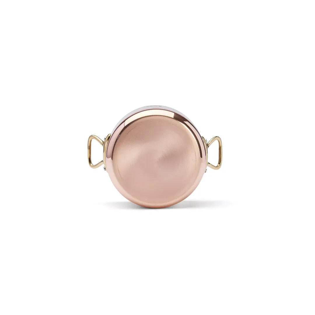 INOCUIVRE SERVICE Copper Stew Pan with Lid and Brass Handles