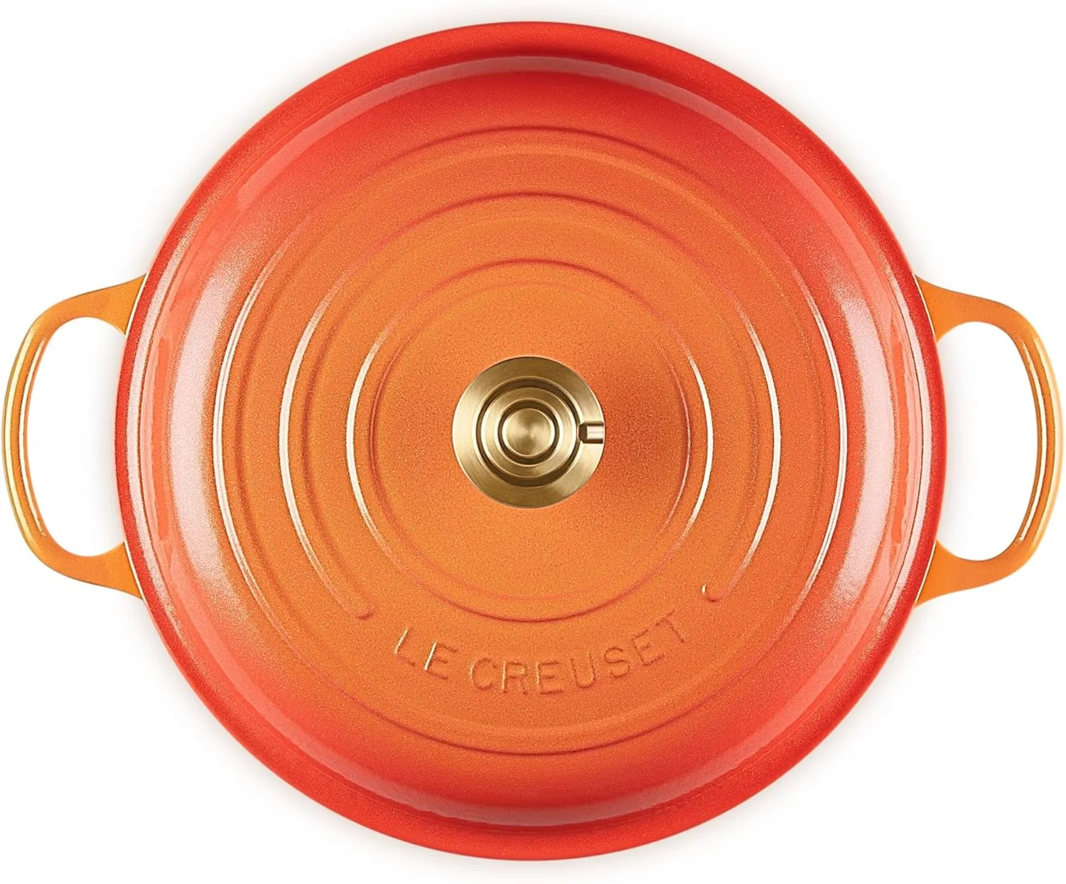 Le Creuset 3 1/2 Qt. Enameled Cast Iron Signature Braiser w/Crucible Knob - Flamme Doree