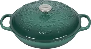 Le Creuset 3 1/2 Qt. Signature Enameled Cast Iron Braiser w/Olive Branch Embossed Lid - Artichaut- Personalized Engraving Available