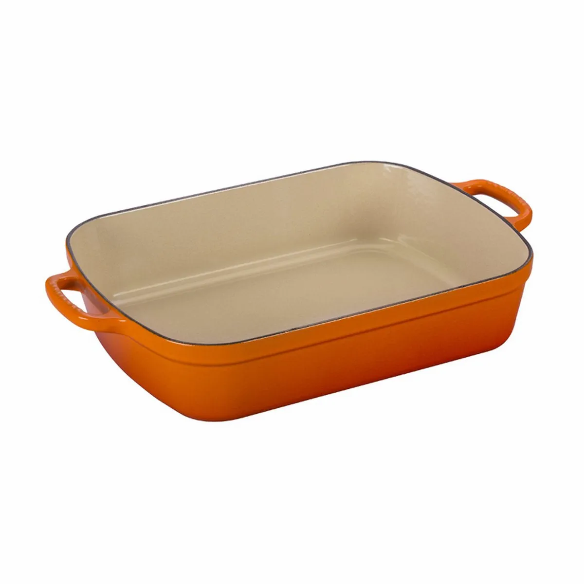 Le Creuset 5 1/4 Qt. (11.7" x 16.8") Signature Rectangular Roaster - Flame