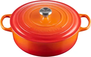 Le Creuset 6 3/4 Qt. Enameled Cast Iron Signature Round Wide Oven - Flame