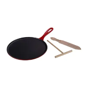 Le Creuset Cast Iron Enameled Crepe Pan- Cerise