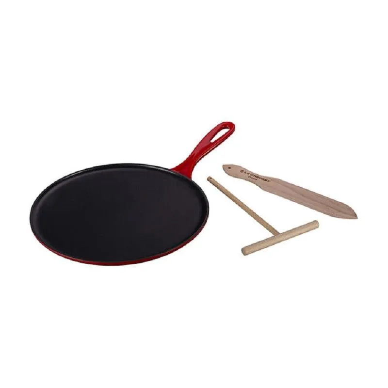 Le Creuset Cast Iron Enameled Crepe Pan- Cerise