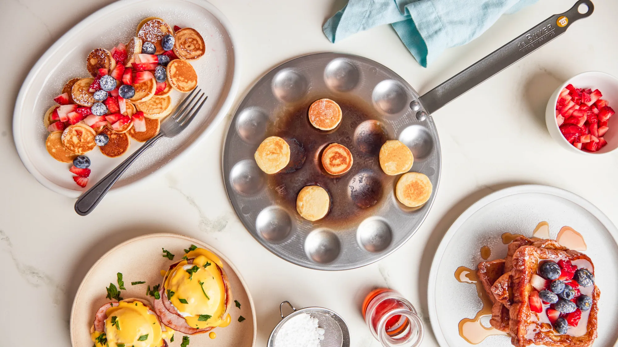 MINERAL B Carbon Steel Aebleskiver & Poffertjes Pan