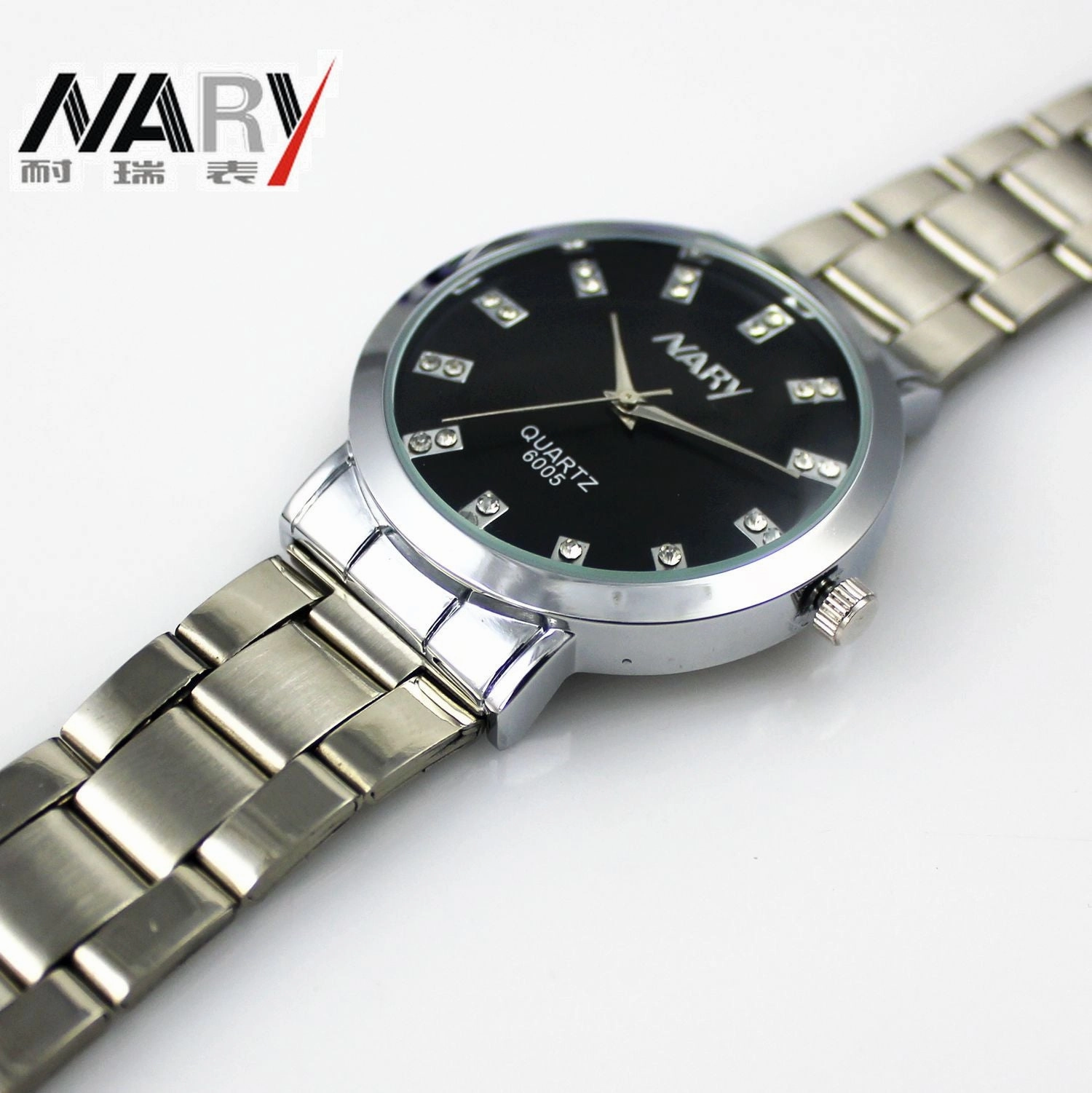 Nary Women's White Dial Stainless Steel Dress Watch-B6005W