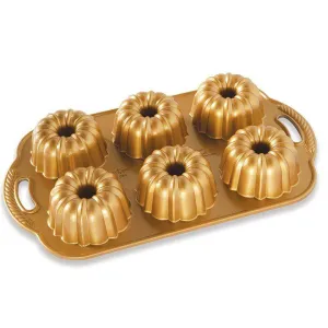 Nordic Ware Anniversary Bundtlette Pan with Gold Nonstick Finish