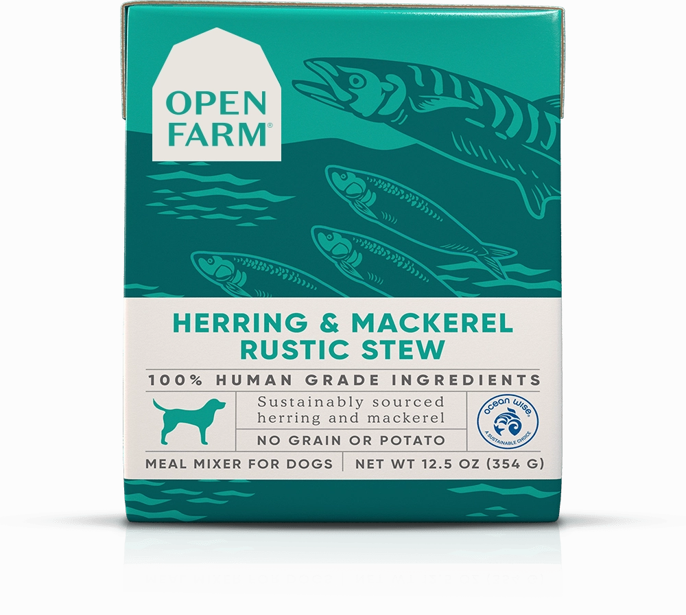 Open Farm Grain Free Herring & Mackerel Recipe Rustic Stew Wet Dog Food Topper