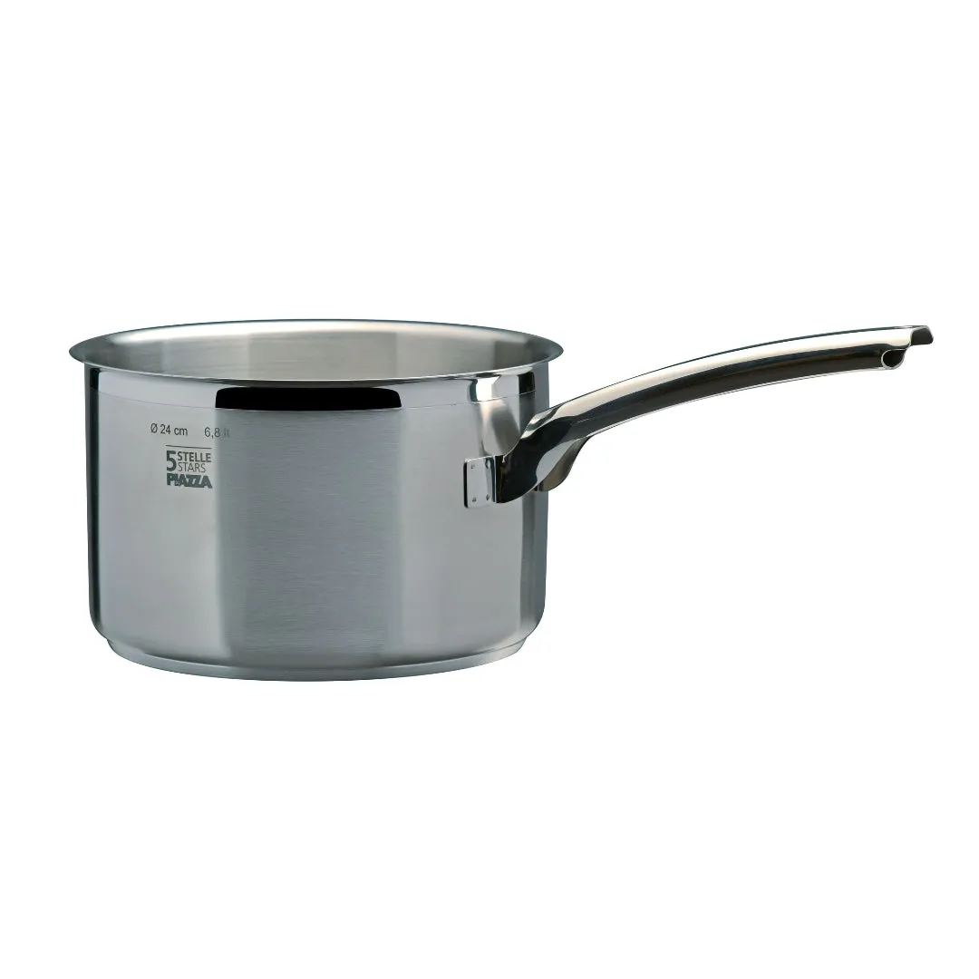 Piazza "5 Stars Collection" Stainless Steel Deep Sauce Pan, 7.1-Quart