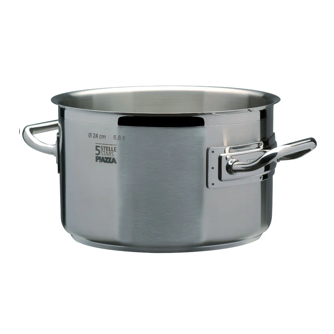 Piazza "5 Stars" Stainless Steel Deep Casserole Pan, 11.7-Quarts