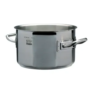 Piazza "5 Stars" Stainless Steel Deep Casserole Pan, 11.7-Quarts