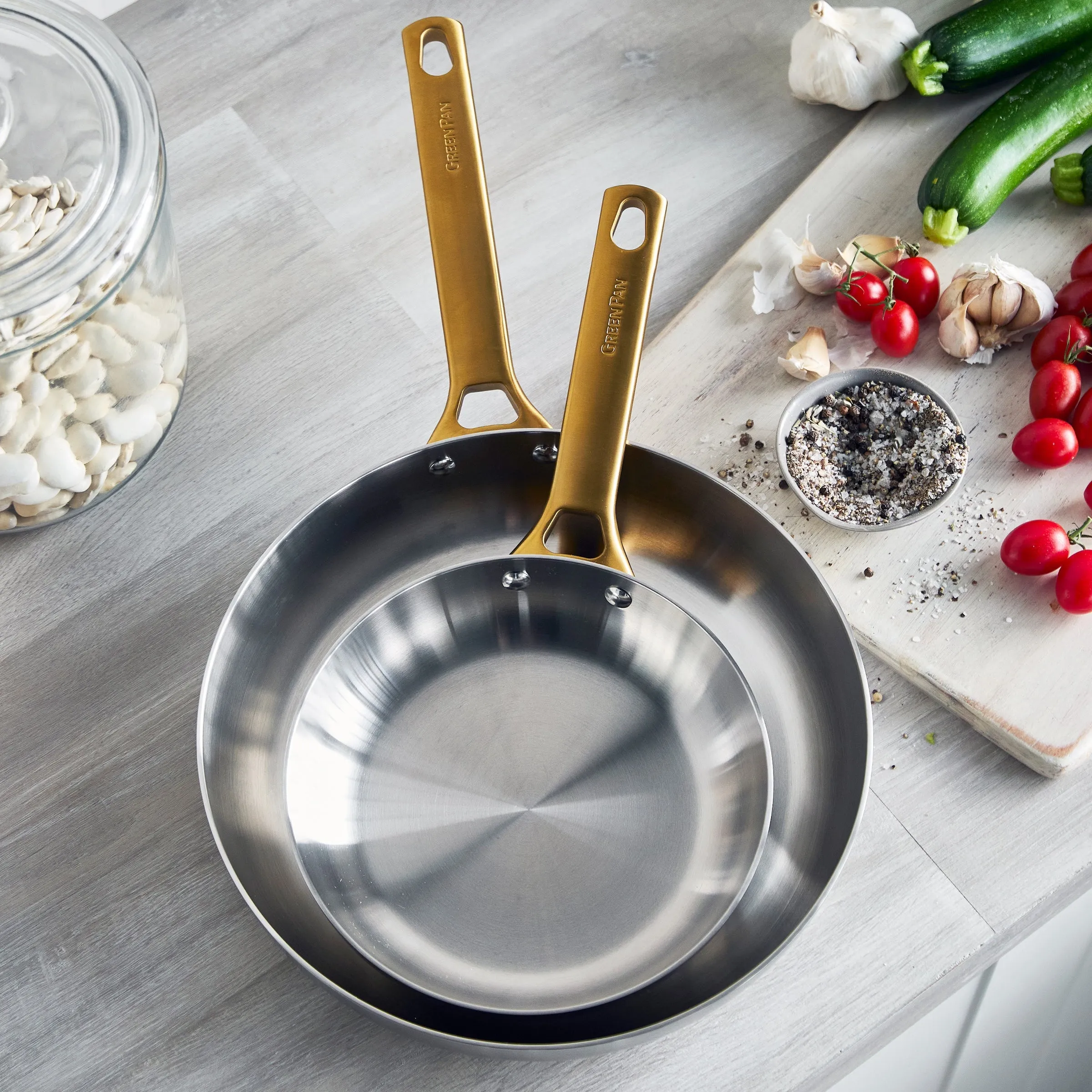 Reserve Stainless Steel 10" and 12" Frypan Set