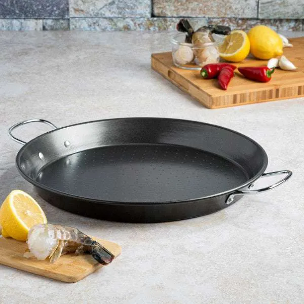 Sol Carbon Steel Non-Stick Paella Pan, 15 Inch - Ecolution