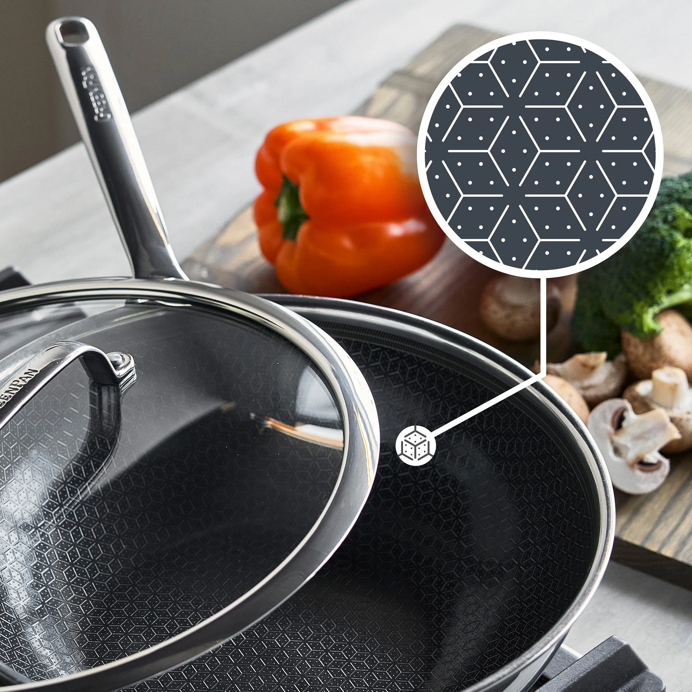 Spectra Thermobond Hybrid Ceramic Nonstick 12" Wok with Lid