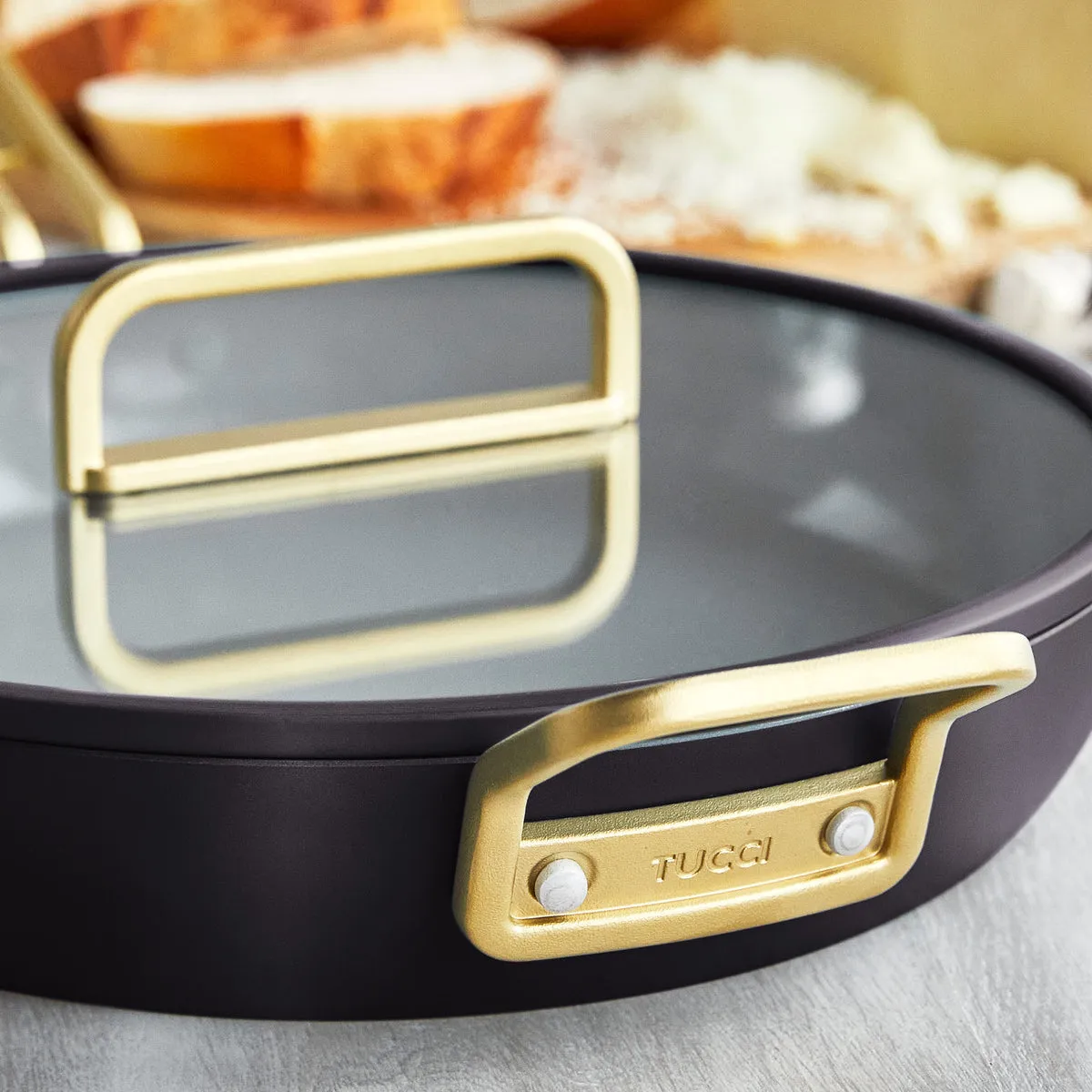 Stanley Tucci™ Ceramic Nonstick 12" Frypan with Lid | Calabrian Fig