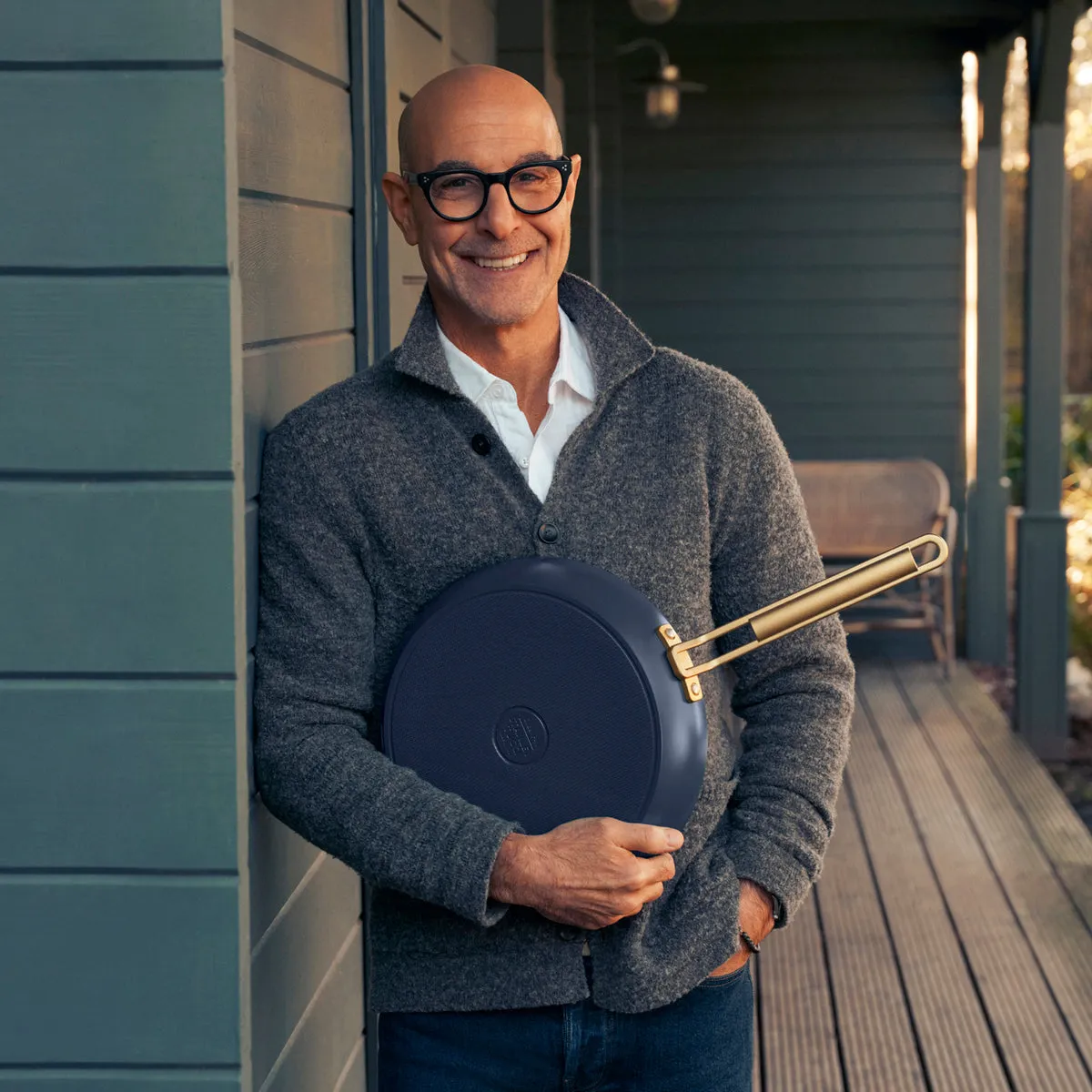 Stanley Tucci™ Ceramic Nonstick 4-Piece Chef Set with The Tucci Cookbook | Marino Blue