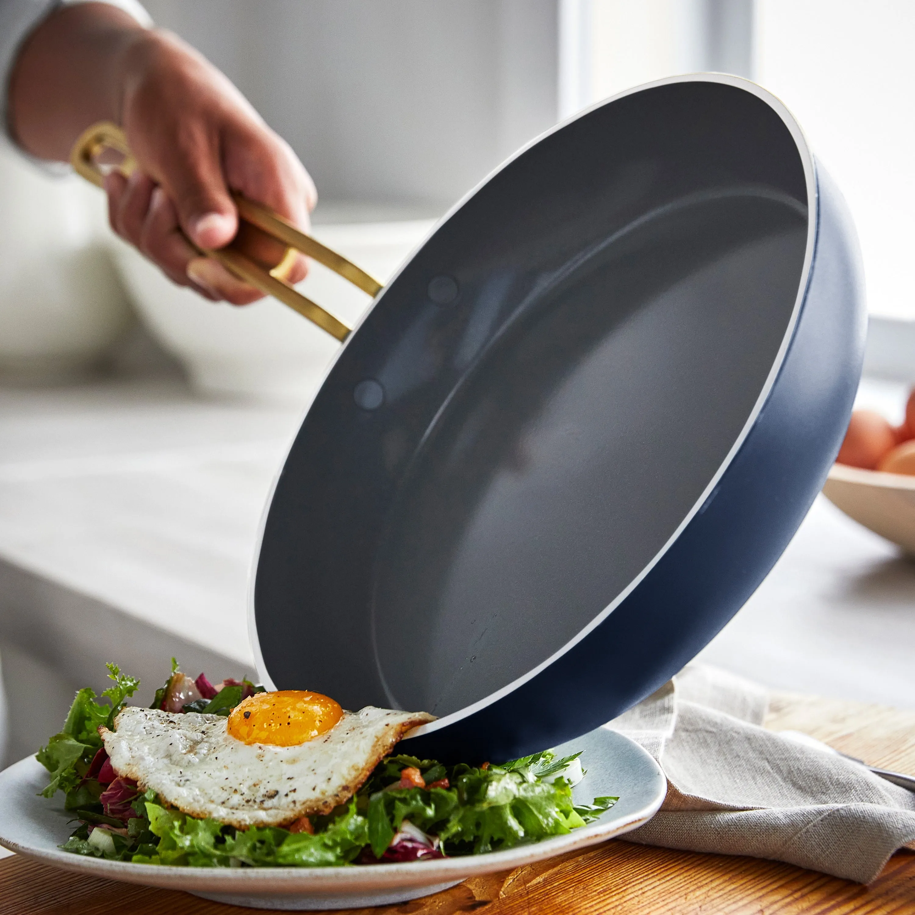 Stanley Tucci™ Ceramic Nonstick 4-Piece Chef Set with The Tucci Cookbook | Marino Blue