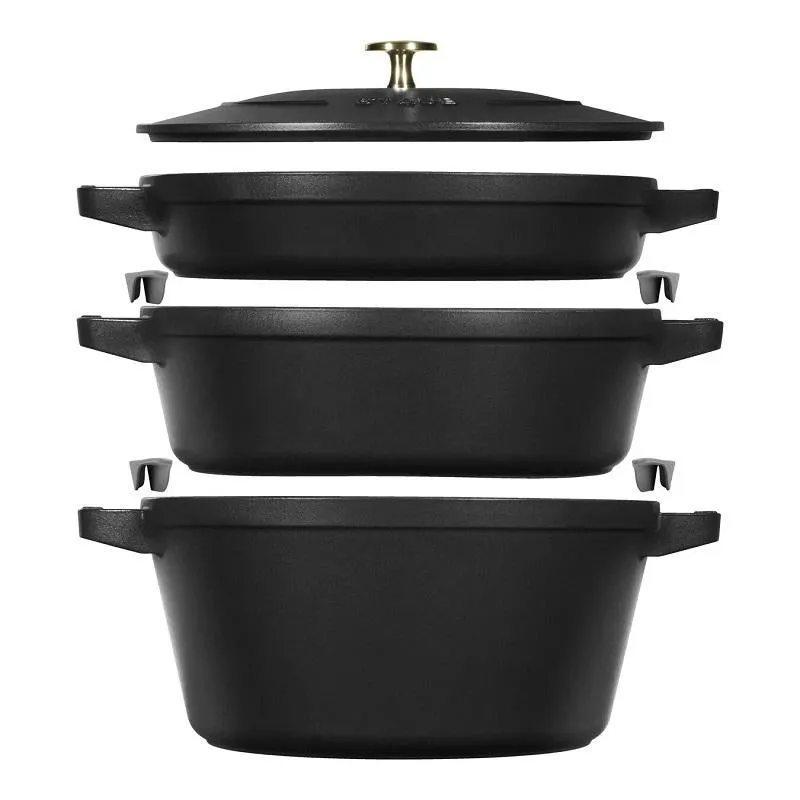 Staub 4-Pc Enameled Cast Iron Stackable Set