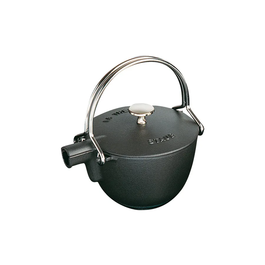 Staub Round Teapot/Kettle - 1 Qt. - Black Matte