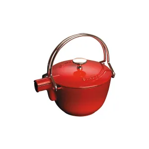 Staub Round Teapot/Kettle - 1 Qt. - Cherry