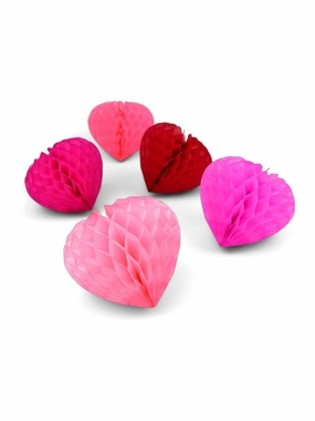 Valentines Honeycomb Heart Set of 5