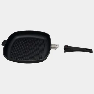 XD Nonstick 11" x 11" Square Grill Pan with Detachable Handle - Induction